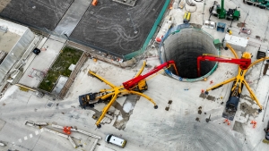 Record mundial de vertido de hormigón sin cemento en túneles eléctricos de Londres
